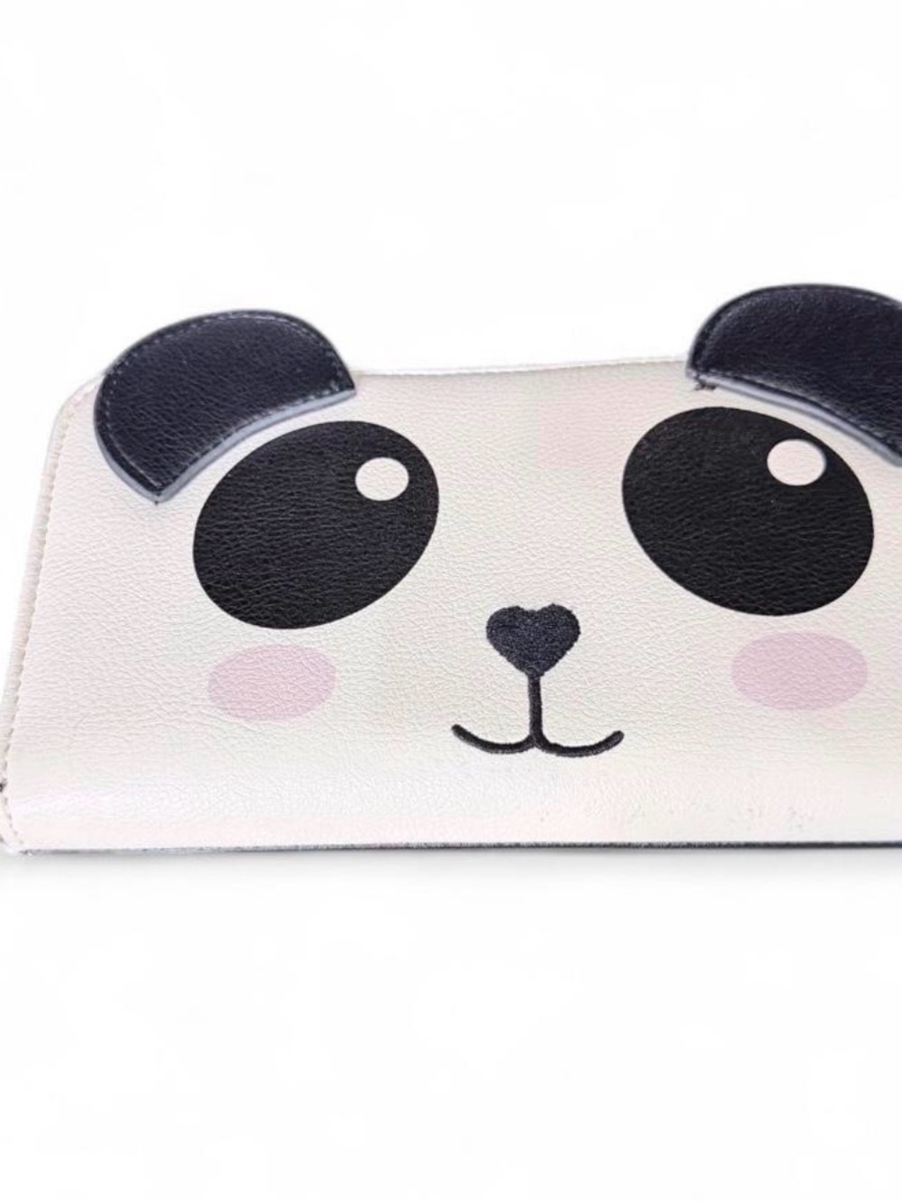 Luv Betsey by Betsey Johnson White Panda Zip Wallet w/ eyes ears pink cheeks